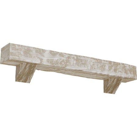 Kit W/ Breckinridge Corbels, White Washed, 4H  X 8D X 36W Riverwood Faux Wood Fireplace ManteL